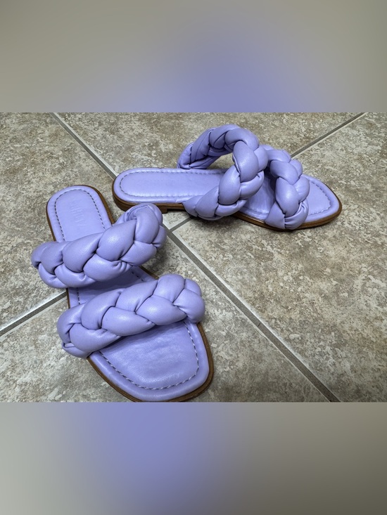 SCHUTZ Shoes - SCHUTZ Lavender Braided Double-Strap Slide Sandals